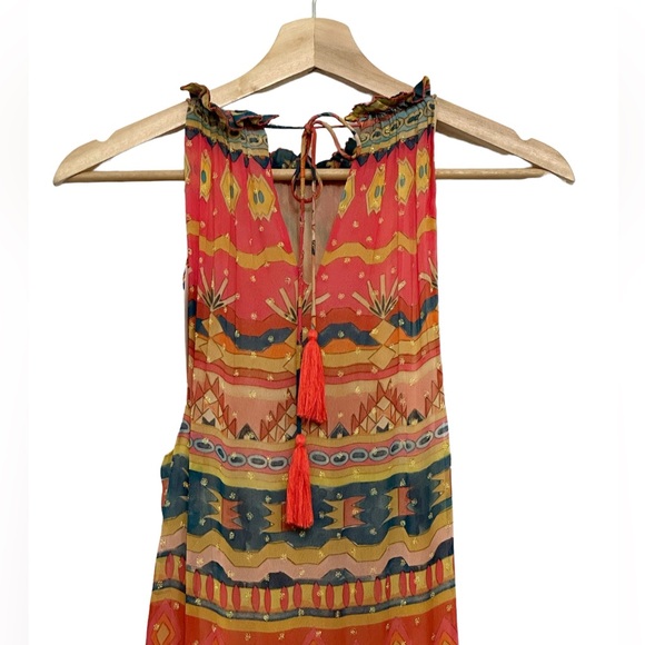 NWT Chufy Memories of Peru Mancora Viscose Lurex Chiffon Maxi Dress Size XS - Picture 5 of 13